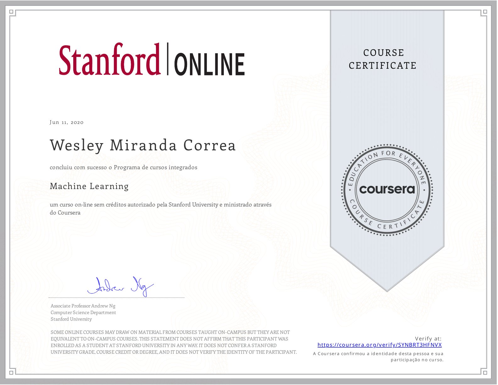 Machine Learning Stanford